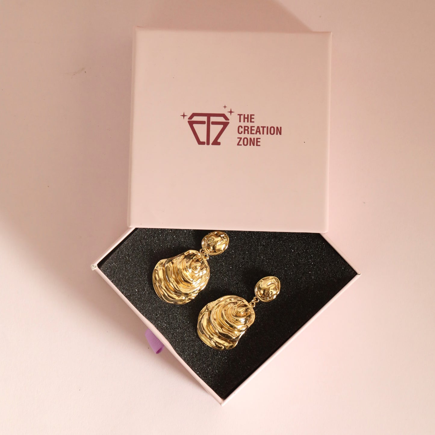 Gold-Plated Drop Earrings, Stainless Steel, 14k Gold Plated