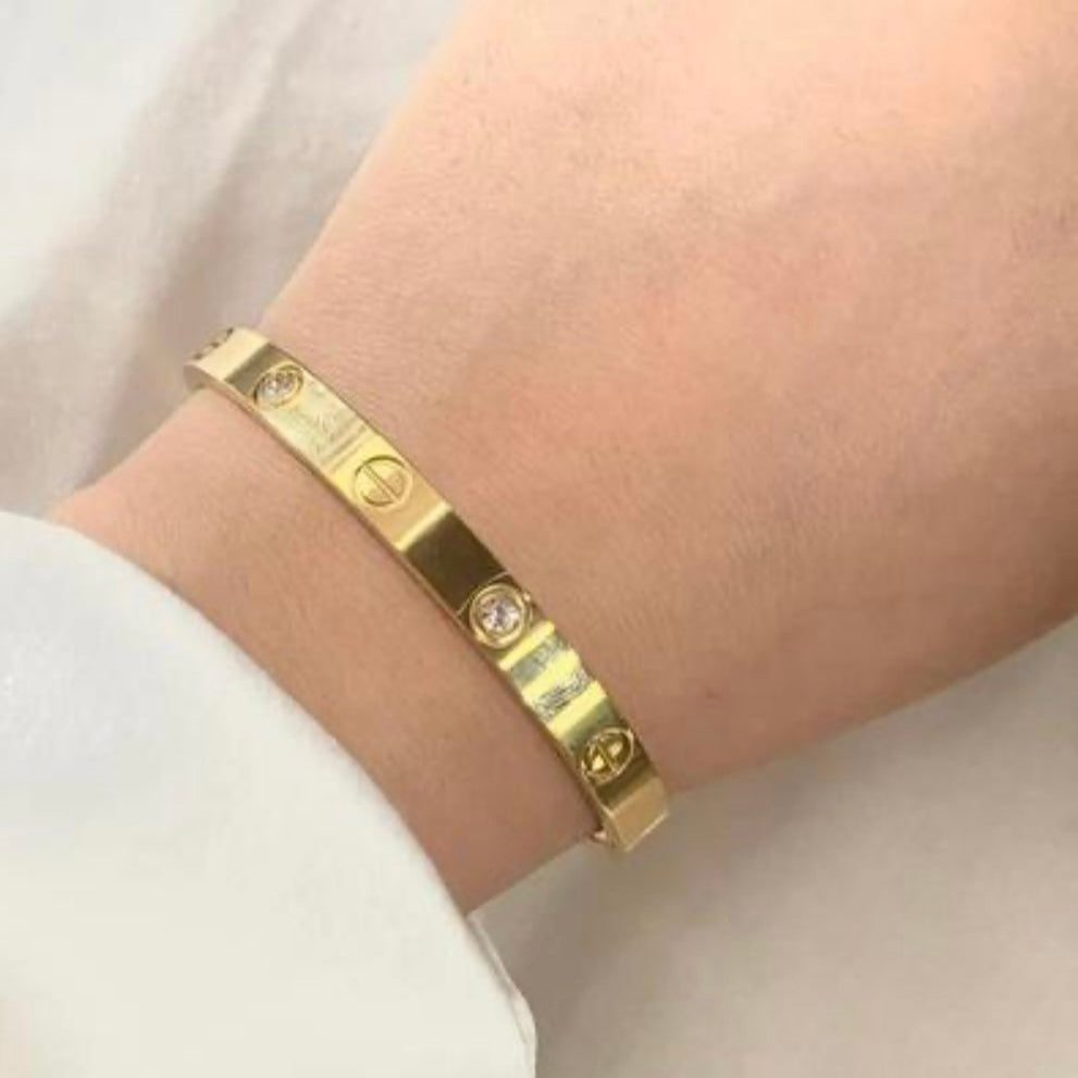 Cartier Love Bracelet, 18K Yellow Gold, Set with Diamonds