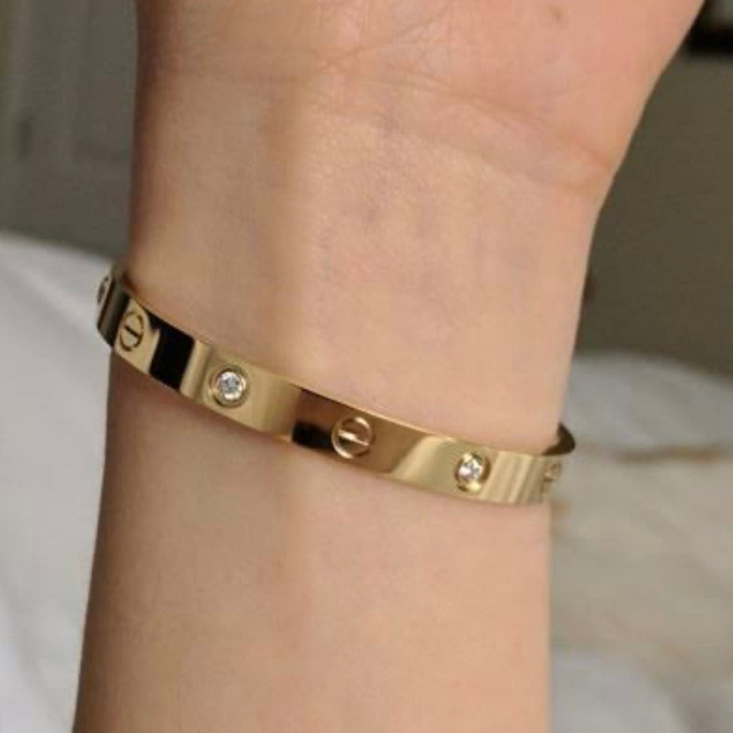 Cartier Love Bracelet, 18K Yellow Gold, Set with Diamonds