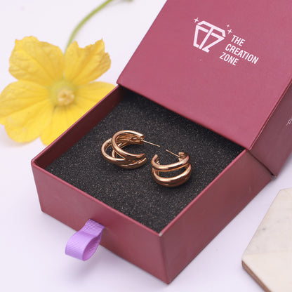 Swirl Design Gold Plated Hoop Earrings