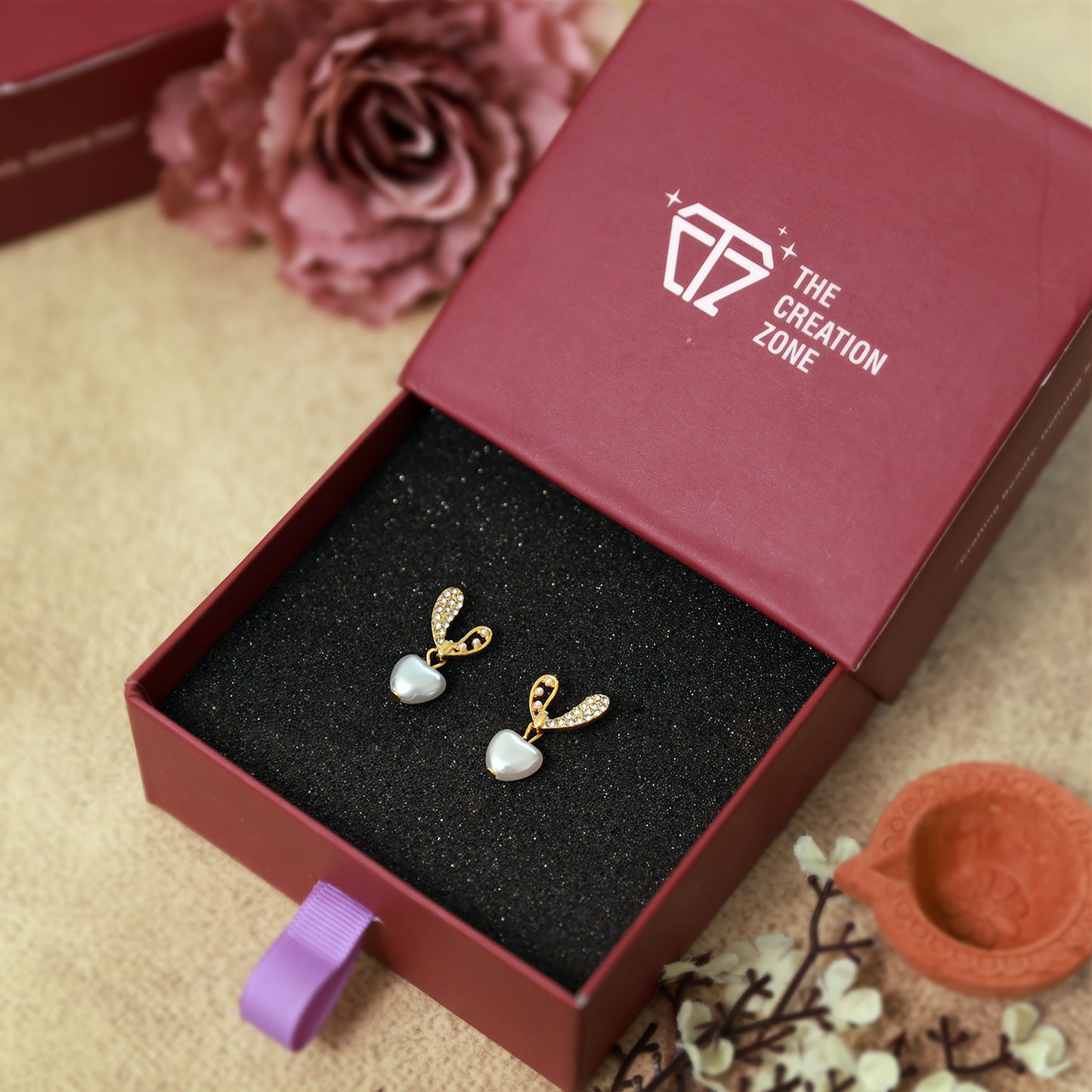 Elegant Pearl Earrings with Pave Diamond Accents