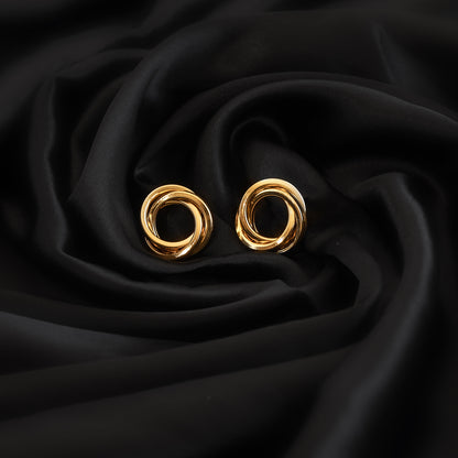 Twisted Knot Stud Earrings 14K gold polished