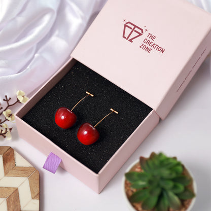 Elegant Dangling Cherry Earrings