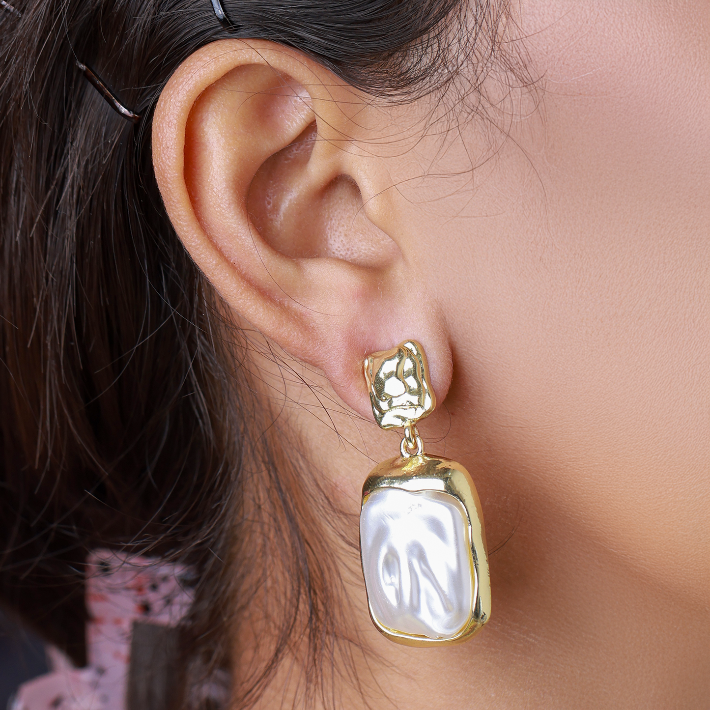 Handcrafted Cameo Earrings, Oval-Shaped, 14 Karat Gold Plated