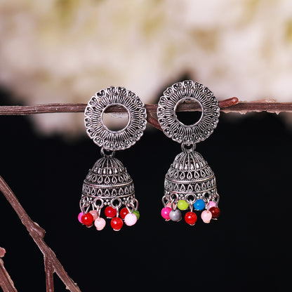 Bachelorette Floral Jhumka Earrings, Multicolour