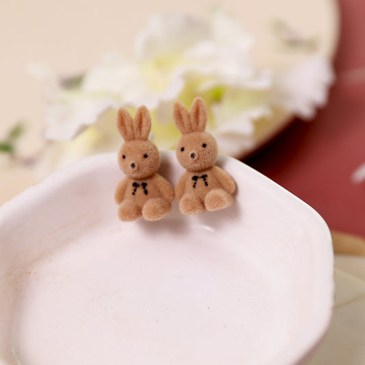 Cute Bunny Rabbit Plush Ear Stud