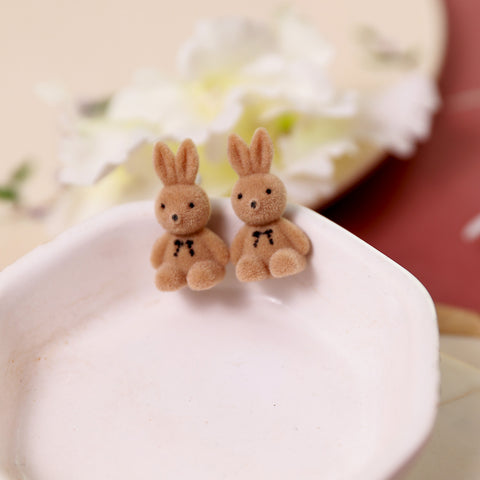 Cute Bunny Rabbit Plush Ear Stud