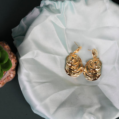 Gold-Plated Drop Earrings, Stainless Steel, 14k Gold Plated
