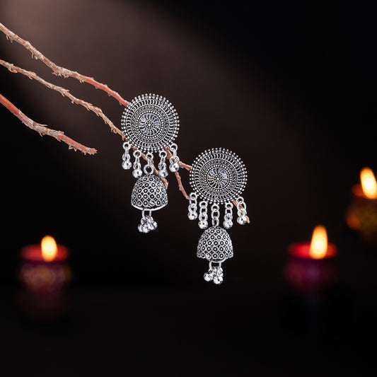 Jhumka Earrings with Beaded Tassels