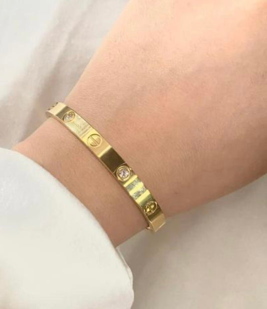 Cartier Love Bracelet, 18K Yellow Gold, Set with Diamonds