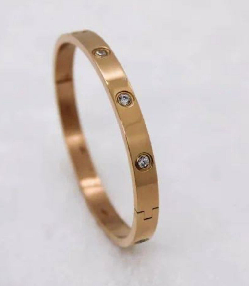 Cartier Love Bracelet, 18K Rose Gold, Set with Diamonds